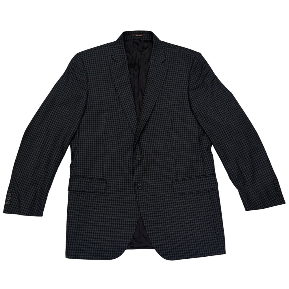 Peter Millar Mens Micro Plaid‎ Blazer 44T Wool Two Button Sport Coat Made Canada